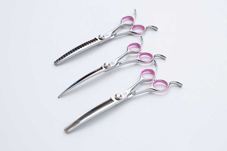 Kanpeki Curved Pink Dog Grooming Scissor Range